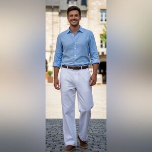 Claiborne White Pants, Side Pockets, Size 38/30